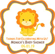 Lion baby shower sticker favor label