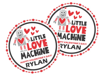 Little Love Machine Robot Valentine's Day Stickers