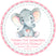 Little peanut baby shower favor labels with elephant illustration