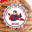 Little pilot airplane birthday sticker