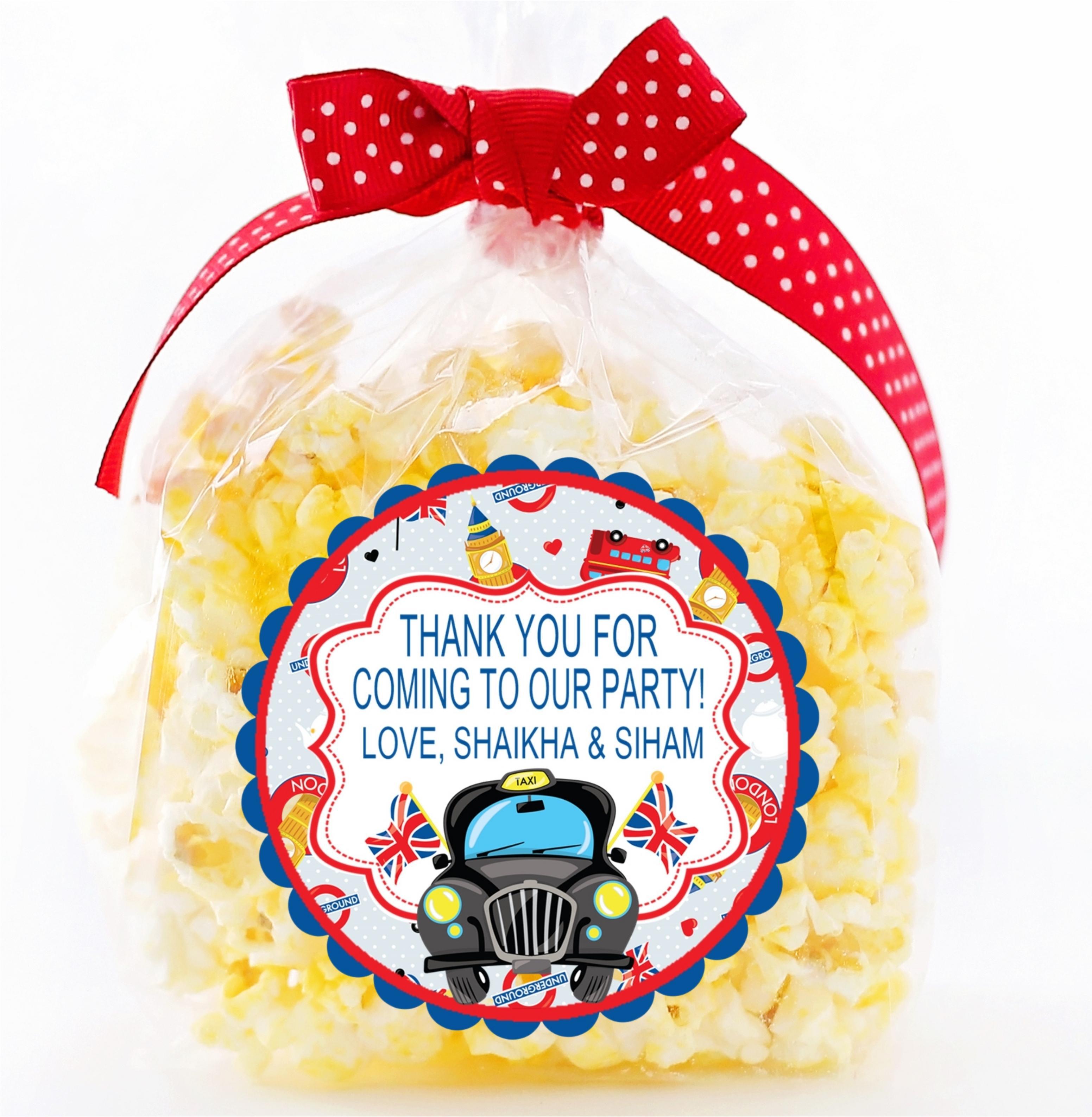 London Birthday Party Stickers Or Favor Tags