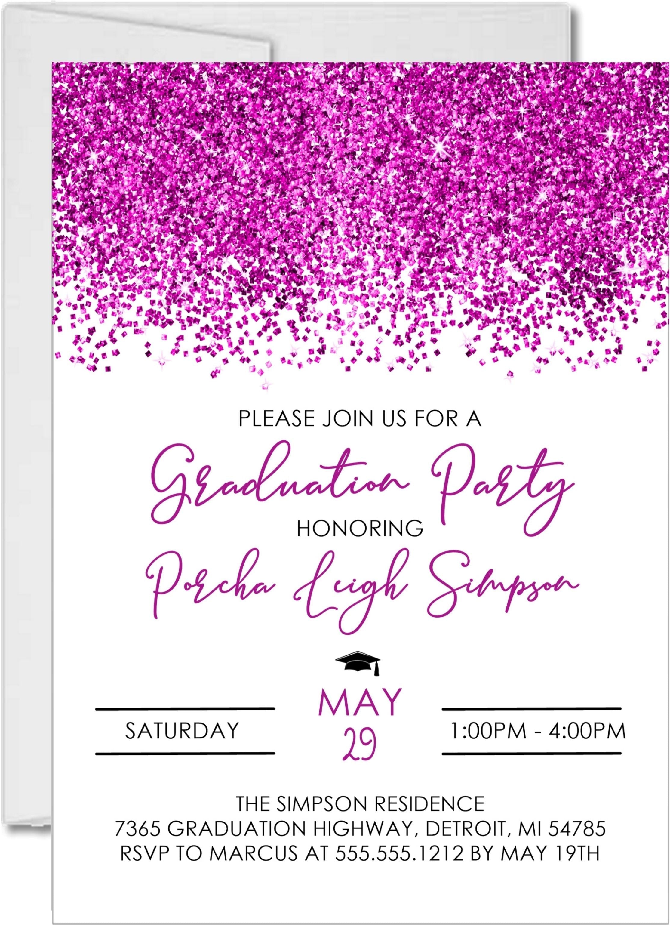 Magenta Graduation Party Invitations