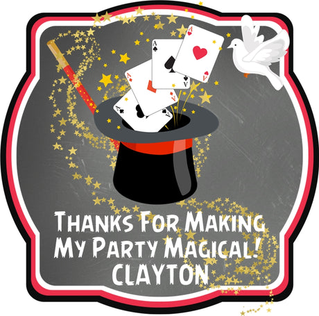 Magician Birthday Stickers