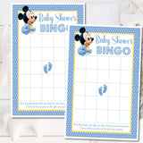 Mickey Mouse Baby Shower Bingo Cards