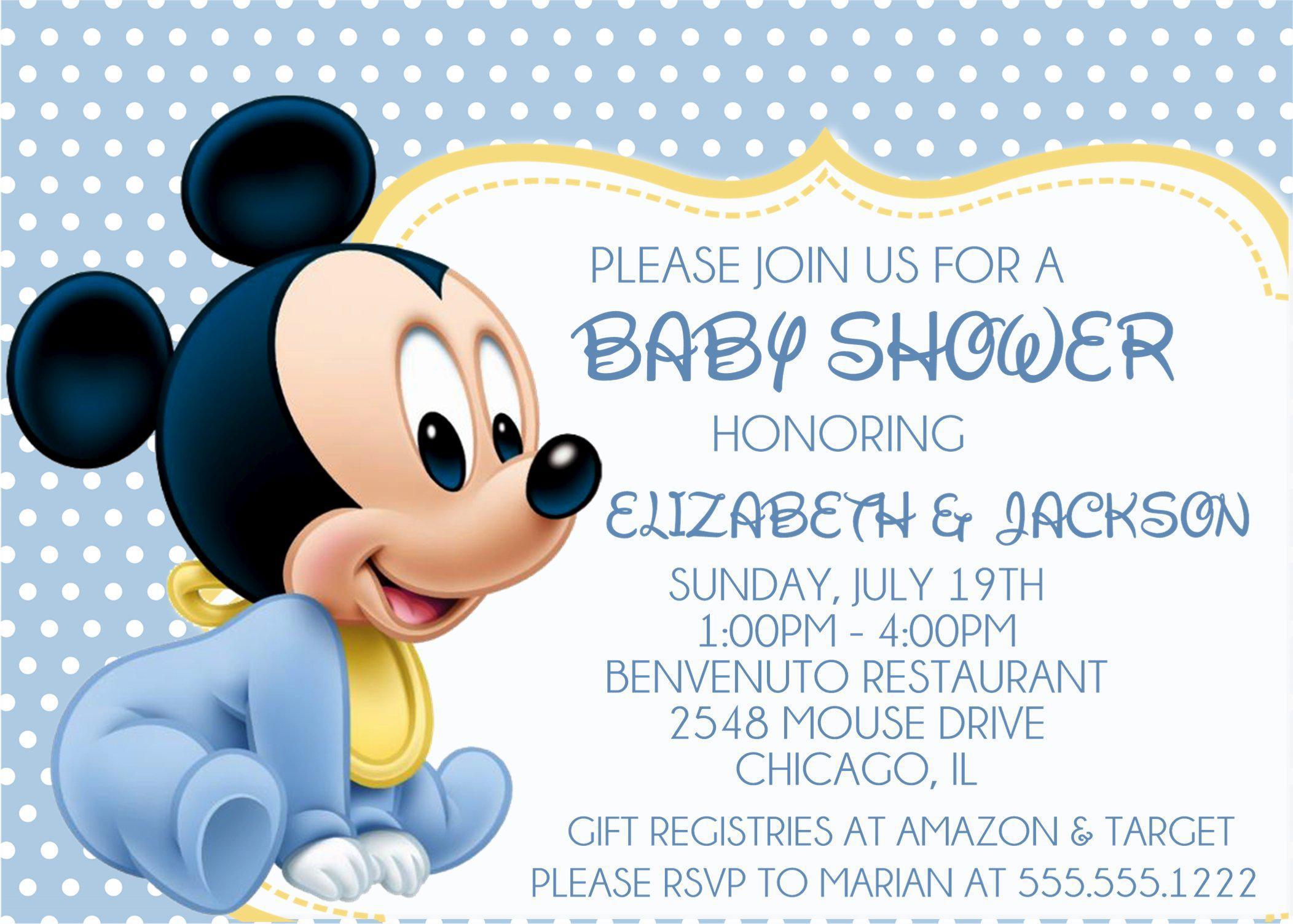 Mickey Mouse Baby Shower Invitations