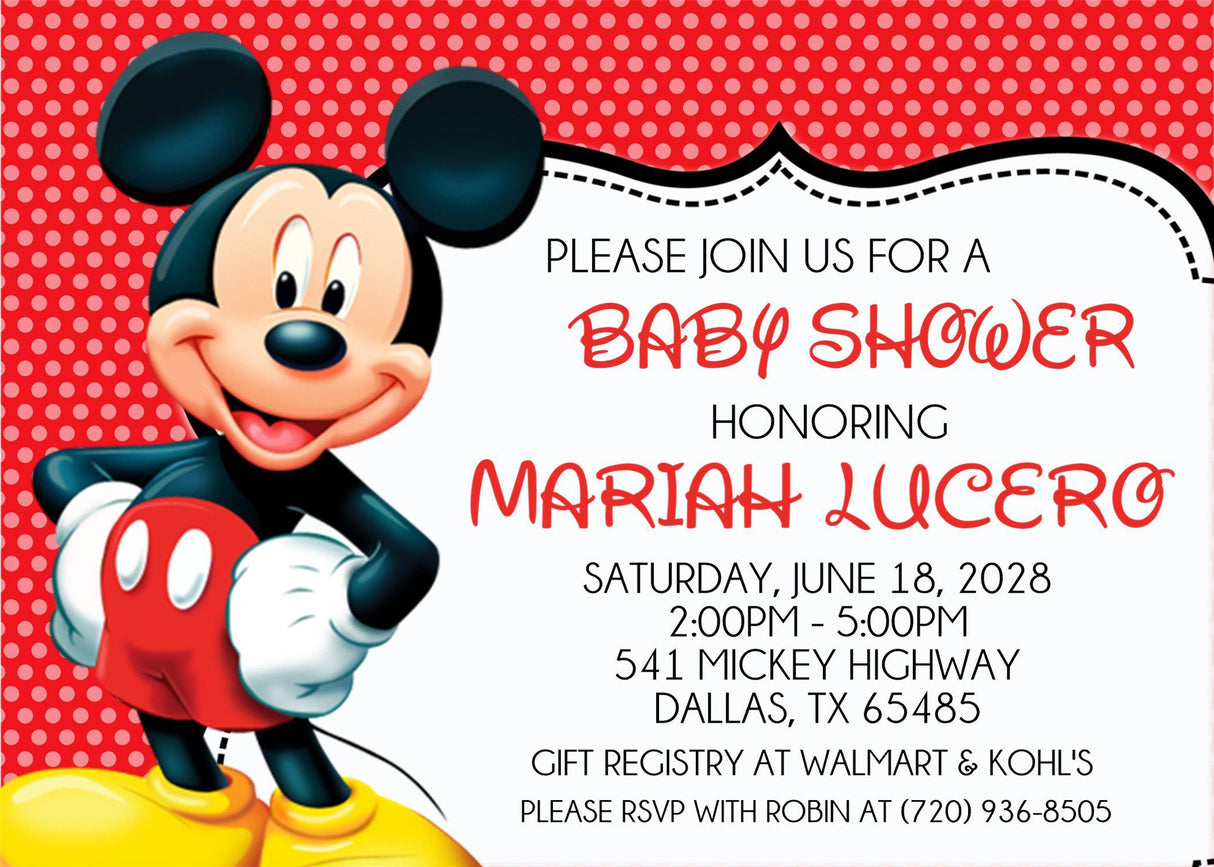 Mickey Mouse Baby Shower Invitations