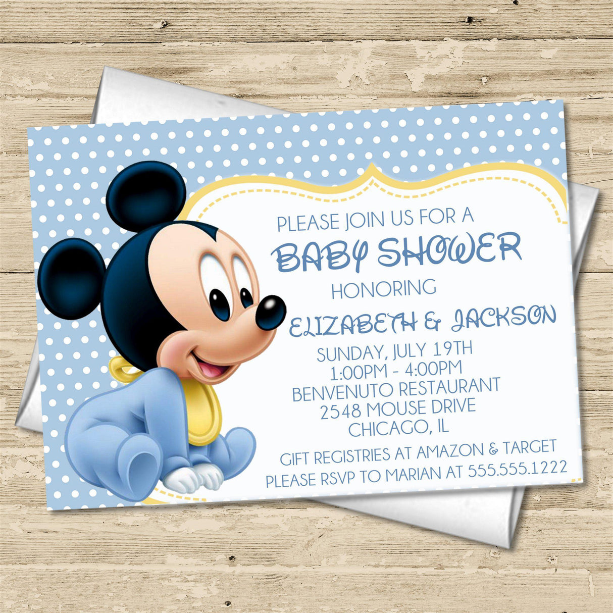 Mickey Mouse Baby Shower Invitations