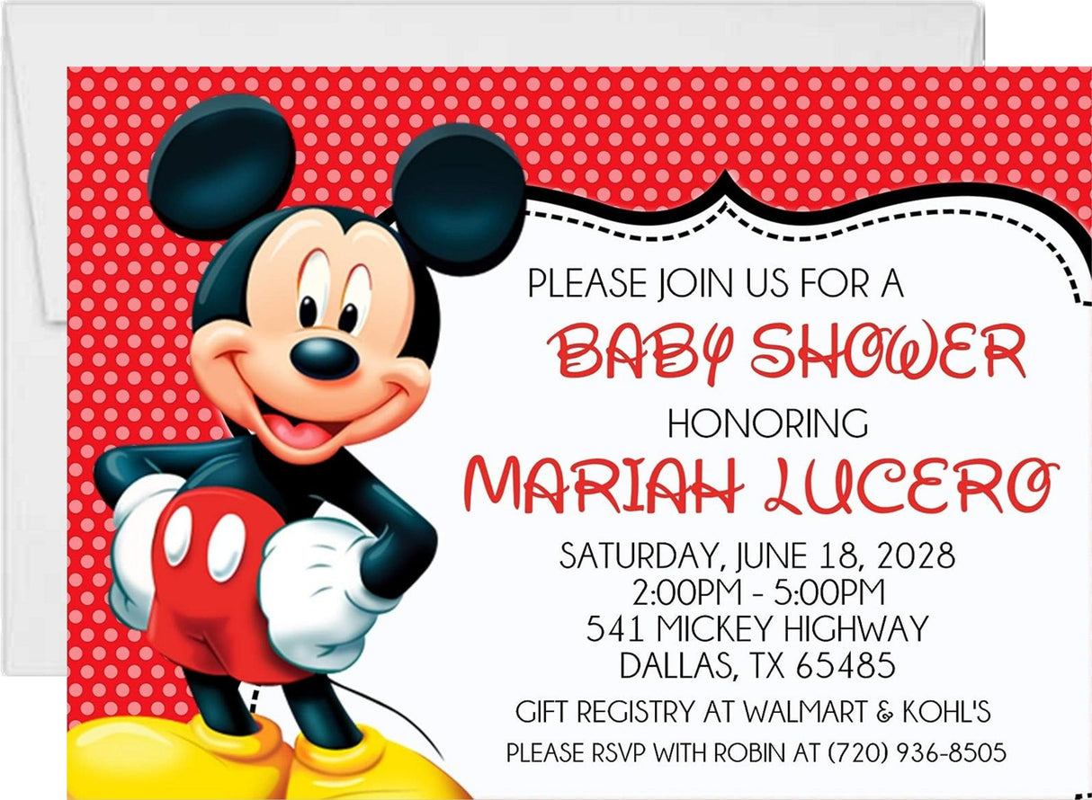 Mickey Mouse Baby Shower Invitations