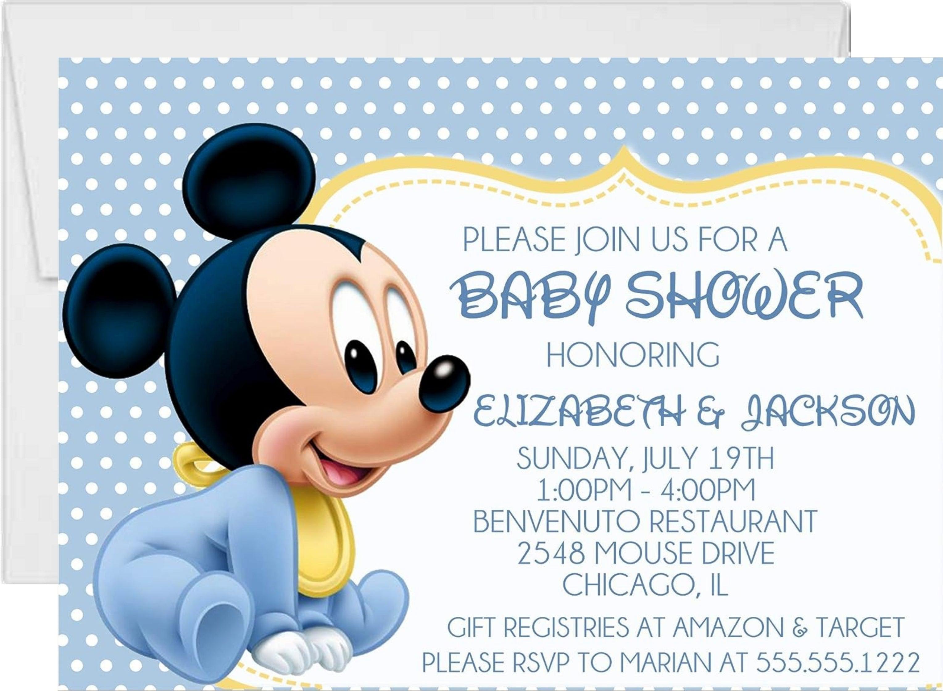 Mickey Mouse Baby Shower Invitations