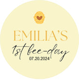 Minimal bee themed first birthday favor label design