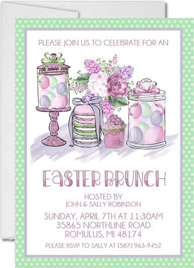 Mint And Lavender Easter Brunch Invitations