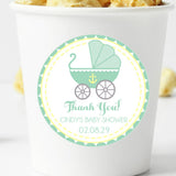 Mint yellow nautical baby shower sticker