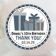 Modern gift box birthday favor label design