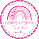 Modern pink rainbow baby sprinkle sticker