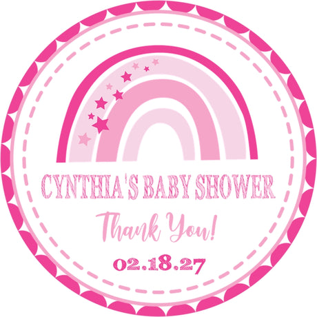 Modern pink rainbow baby sprinkle sticker