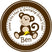 Monkey birthday sticker swinging monkey design
