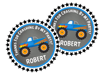 Monster Truck Birthday Party Stickers