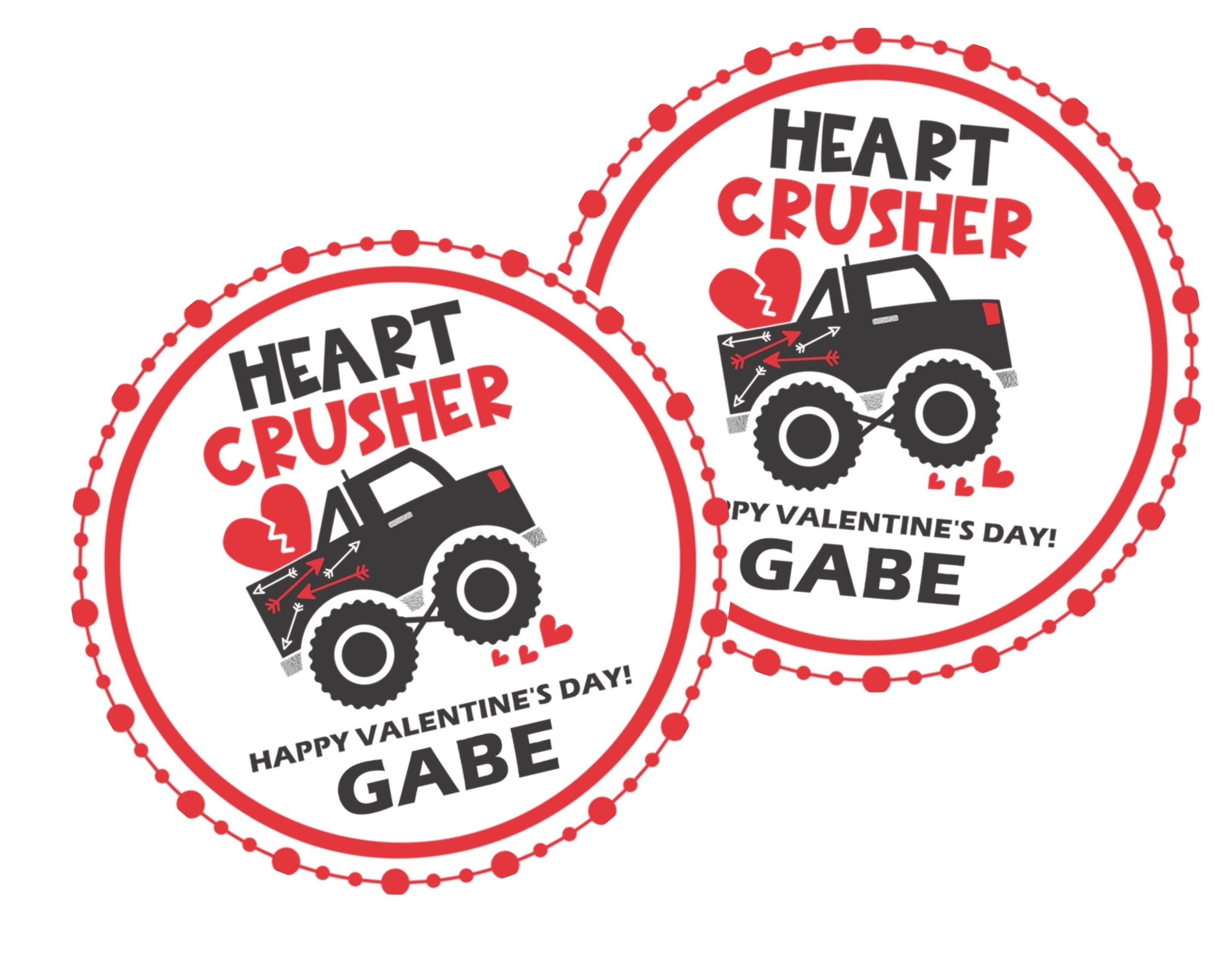 Monster Truck Valentine's Day Stickers