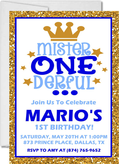 Mr. Onederful 1st Birthday Party Invitations