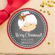 Mrs Claus Christmas sticker with chalkboard background