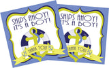 Nautical anchor baby shower thank-you sticker