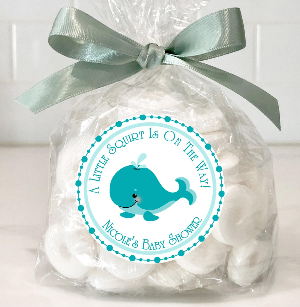 Nautical and under the sea baby shower sticker