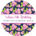 Navy pink purple flower birthday sticker label