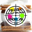 Neon paint splatter paintball birthday sticker with bullseye target