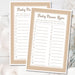 Neutral Baby Shower Name Race Game Cards