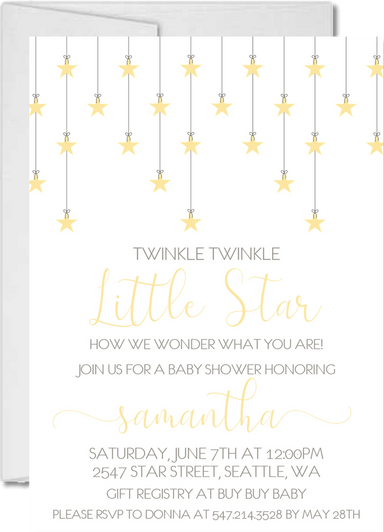 Neutral Little Star Baby Shower Invitations