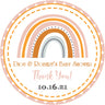 Neutral rainbow baby shower favor labels with modern boho style