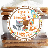 Neutral watercolor beaver birthday sticker