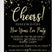 New Year's Eve party invitation collection featuring coordinating black and  gold