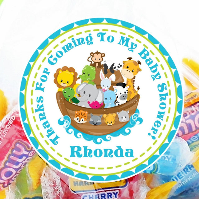 Boys Noah’s Ark baby shower sticker