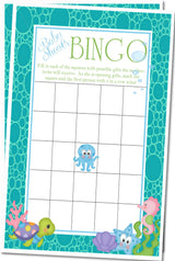 Ocean theme baby shower bingo PDF