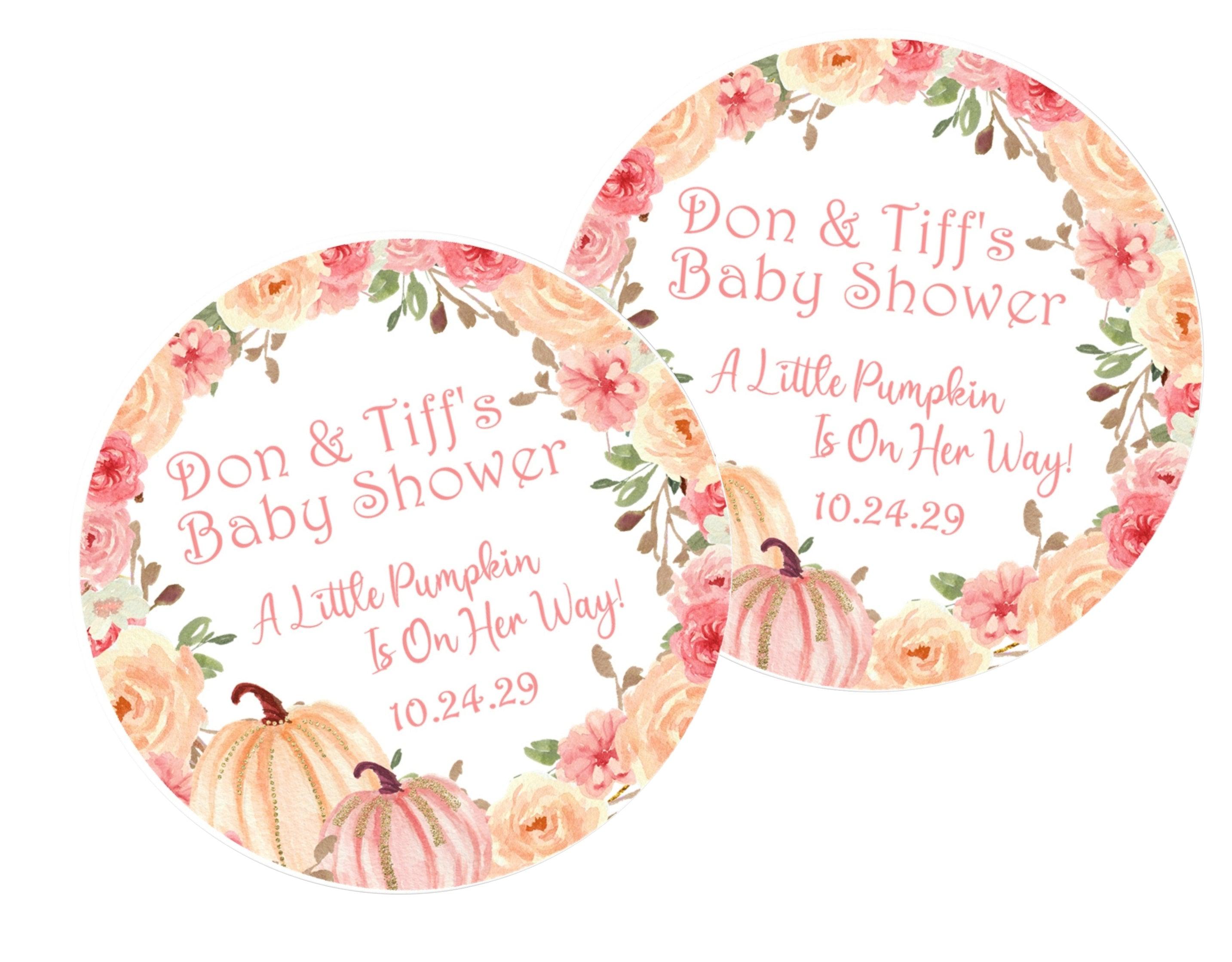 Orange Fall Pumpkin Baby Shower Stickers