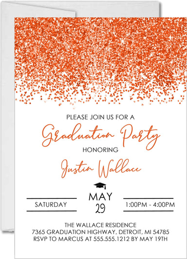 Orange Graduation Party Invitations