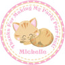 Orange cat birthday sticker
