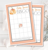 Orange pumpkin baby shower bingo printable