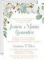 Orchid greenery first holy communion invitation design