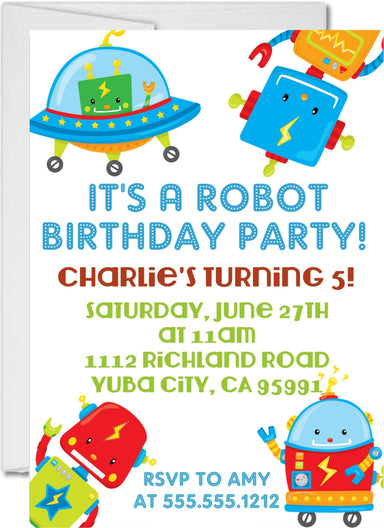 Outer Space Birthday Party Invitations