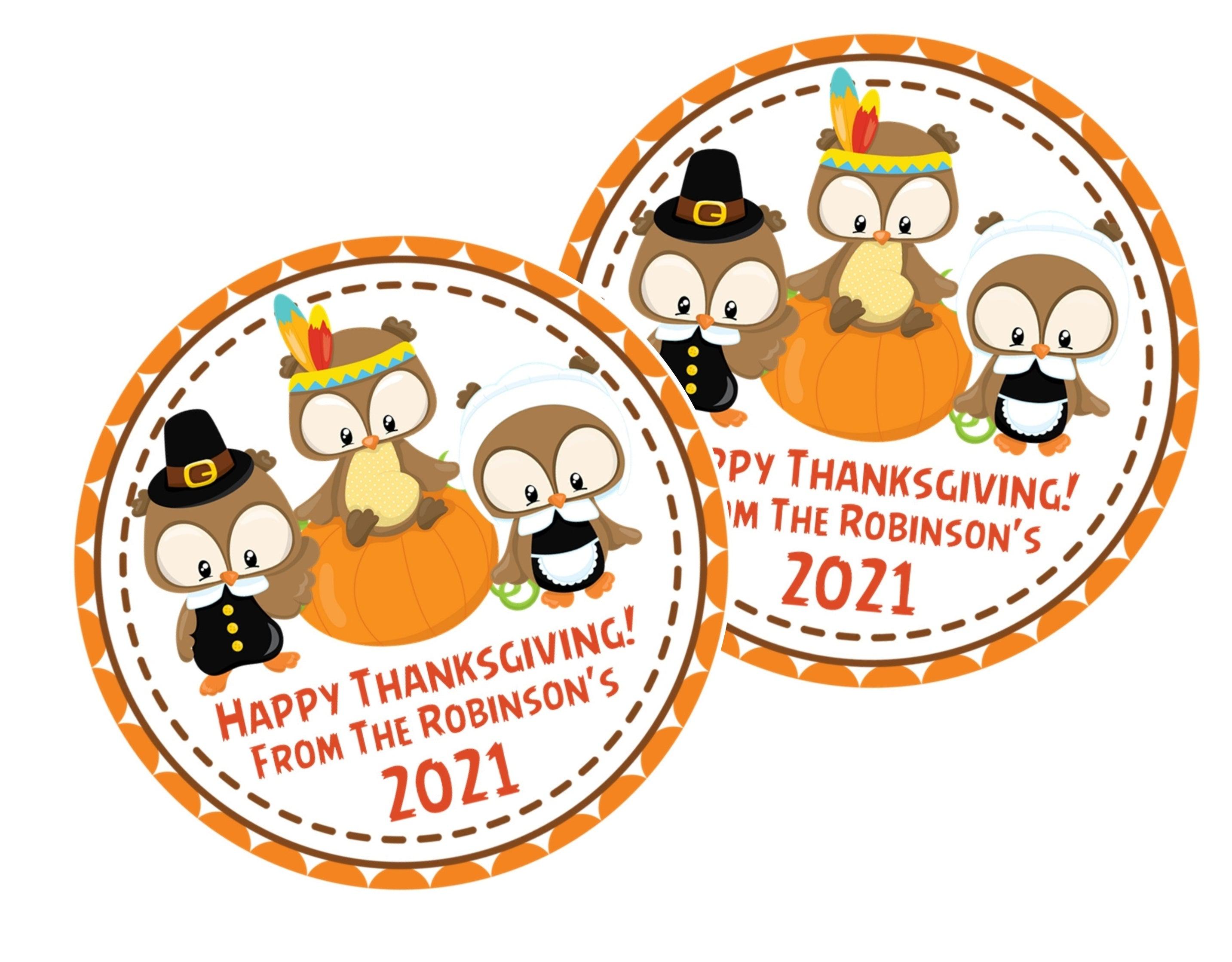 Owl Thanksgiving Stickers