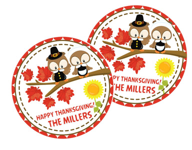 Owl Thanksgiving Stickers