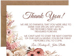 Pampas grass wedding thank you cards