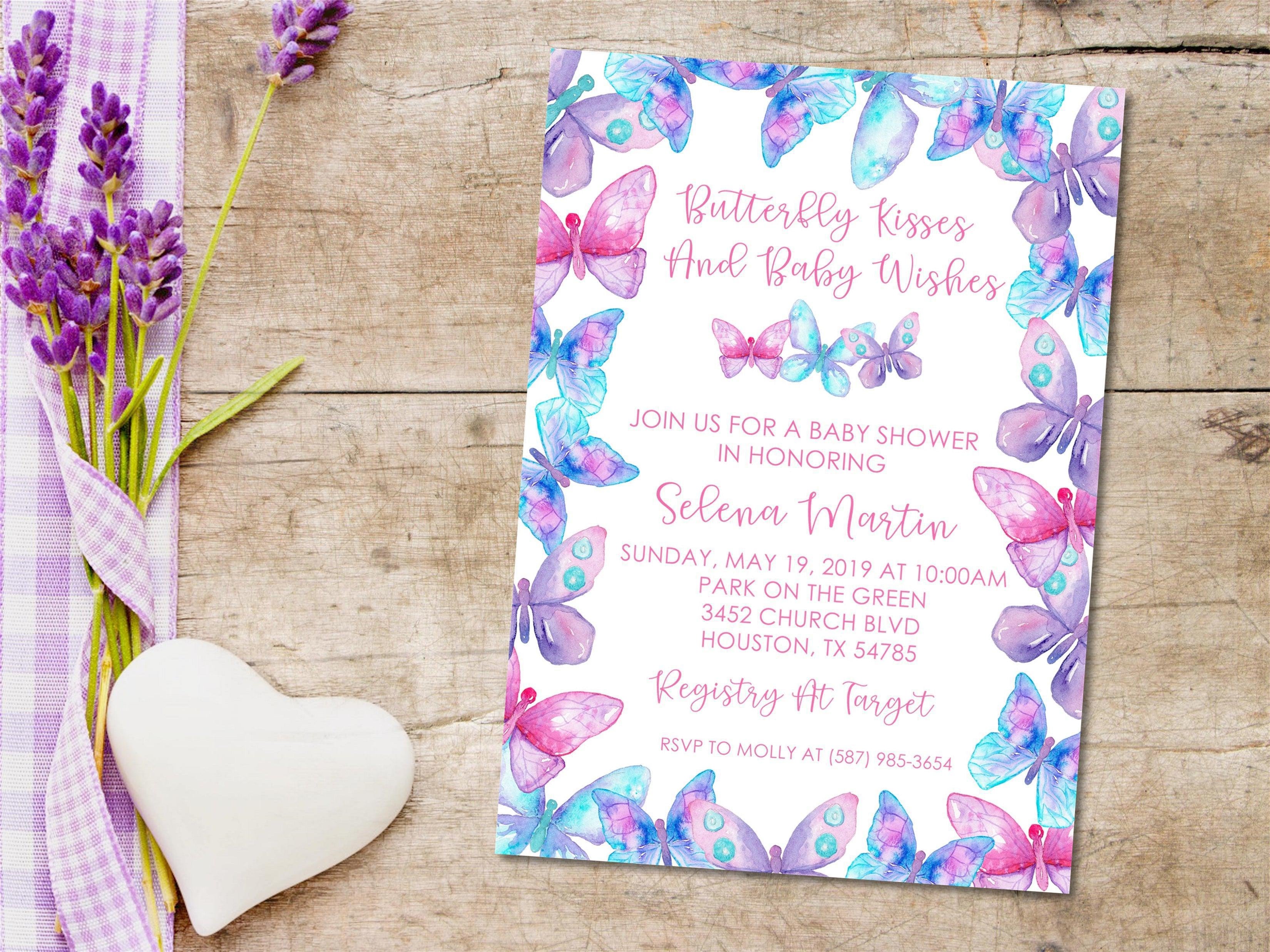 Pastel Butterfly Baby Shower Invitations — Party Beautifully