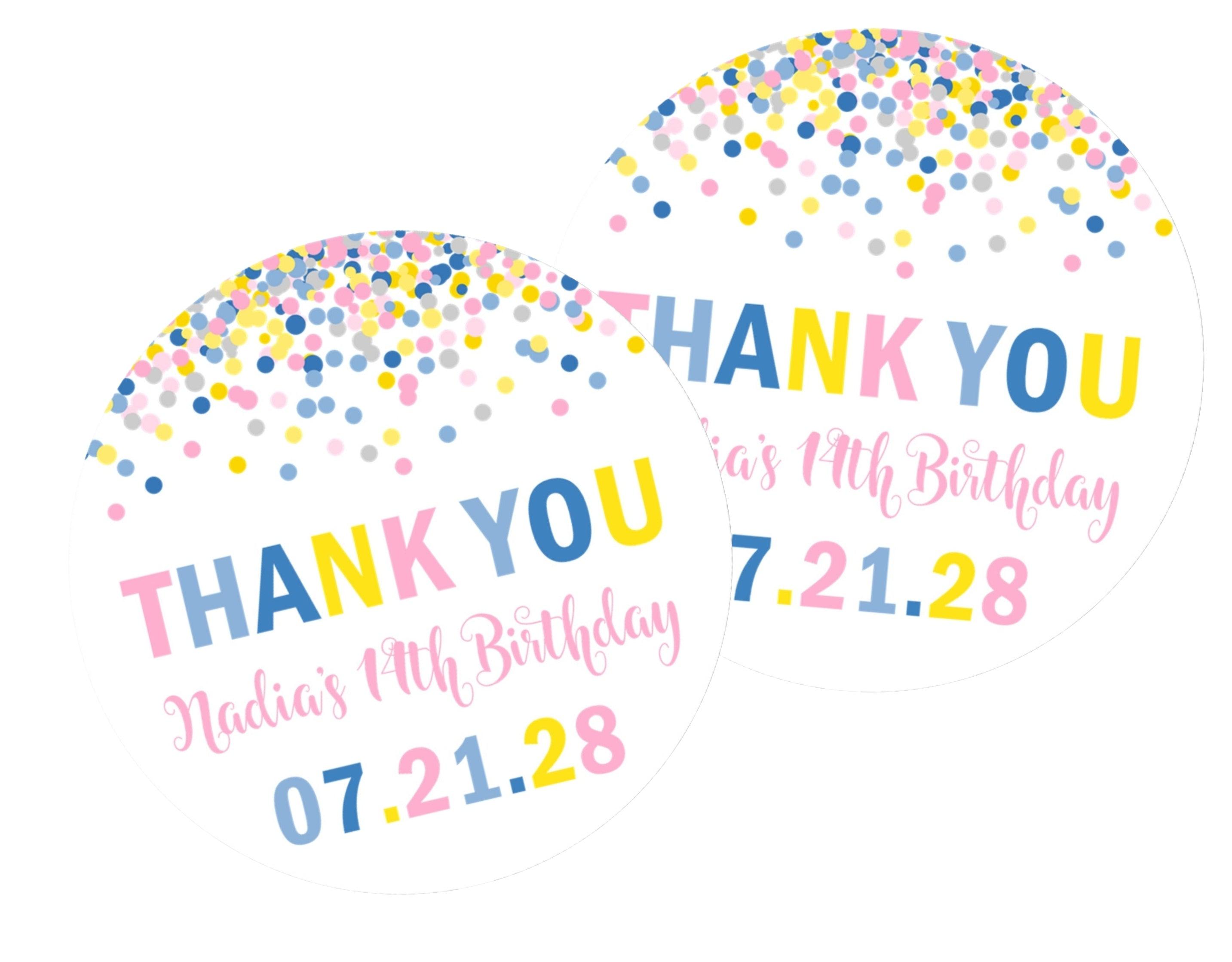 Pastel Confetti Birthday Party Stickers Or Favor Tags