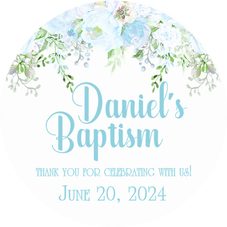 Pastel blue baptism stickers