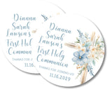 Pastel blue communion stickers