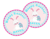 Pastel bunny Easter favor sticker