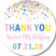Pastel confetti sweet sixteen birthday sticker with pink blue and yellow colors